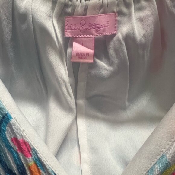 Lilly Pulitzer cold shoulder mini dress size large in floral print. - Picture 4 of 7